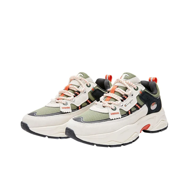 Champion Cushioning Wear Resistant Low Top Chunky Sneakers Men's White Black-2