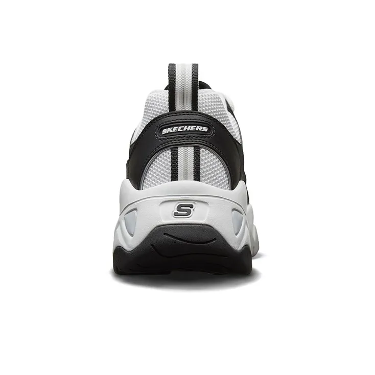 Skechers D'LITES 3.0 Cushioned Slip Resistant Abrasion Resistant Breathable Low Top Chunky Sneakers Men's Black White-3