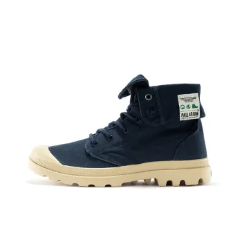 Palladium Baggy Organic Wear-Resistant High-Top Canvas Shoes Unisex Indigo