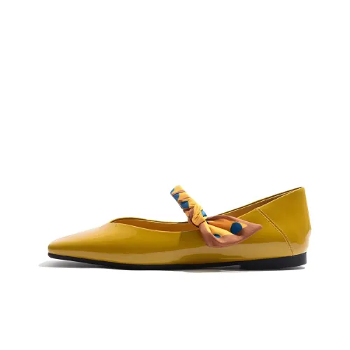 STEVE MADDEN Chunky Heel Casual Single Shoes Women's Yellow