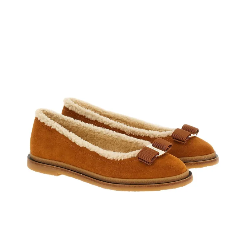 FERRAGAMO Varina Casual Single Shoes Women's Camel-1