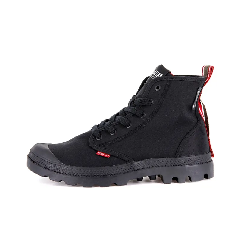 Palladium Pampa Dare 2 Survive Anti-Slip Wear-Resistant High-Top Canvas Shoes Unisex Black-0