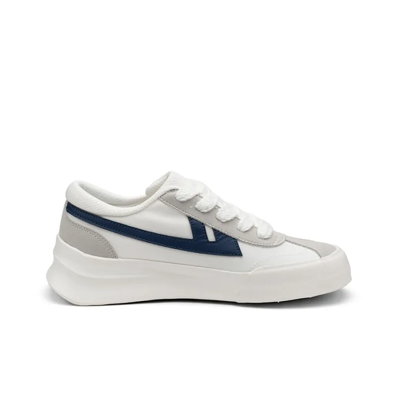 Warrior Sky Power DeXun Little Cube Low Top Vintage Skateboard Shoes Unisex White-1