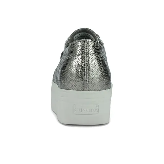SUPERGA Trendy Versatile Height Increasing Platform Low-Top Canvas Shoes Women's Dark Gray-4