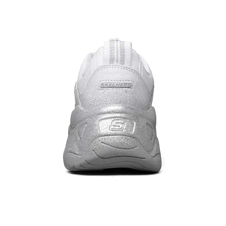 Skechers D Lites 3.0 Low Top Sneakers White/Silver Women's-3