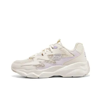 Skechers D'LITES 1.0 Lace Bear Cushioning, Slip Resistant, And Abrasion Resistant Low Top Chunky Sneakers Women's White