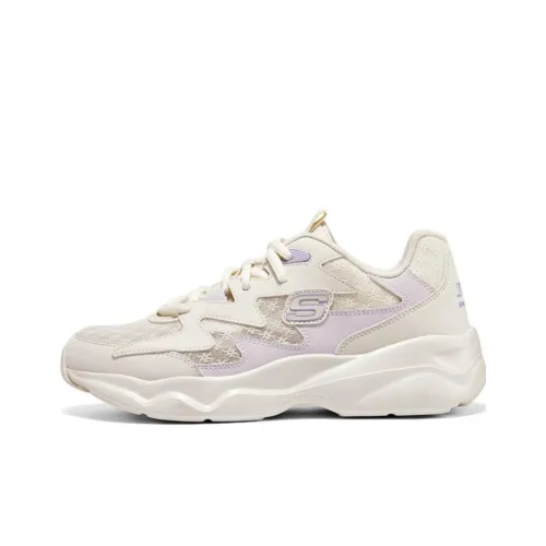 Skechers D'LITES 1.0 Lace Bear Cushioning, Slip Resistant, And Abrasion Resistant Low Top Chunky Sneakers Women's White
