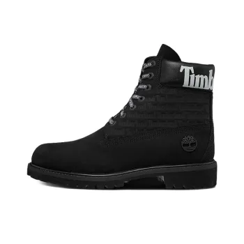 Timberland 6 Inch Premium Logo Wide Fit Boots 'Black Nubuck'