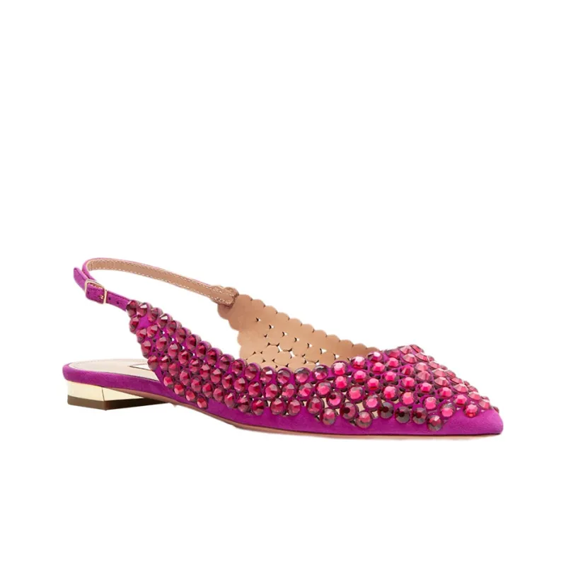 AQUAZZURA Tequila Flat Shoes Women's Pink-1