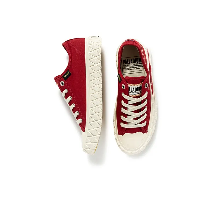Palladium Palla ACE CVS Wear resistant Non slip And Breathable Low Top Canvas Shoes Unisex Red-3