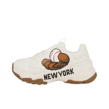 MLB Big Ball Chunky Glove New York Yankees Anti Slip Wear Resistant Low Top Chunky Sneakers Unisex Ivory White