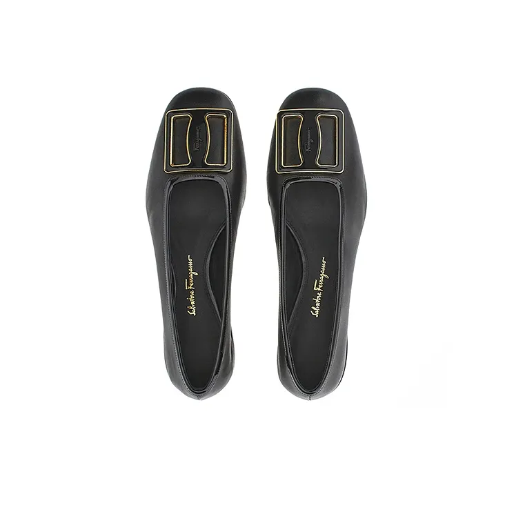 FERRAGAMO Chunky Buckle Women's Casual Shoes Women's Black-3