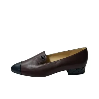 CHANEL Chunky Heel Mid-Low Heel Shoes Women's Brown