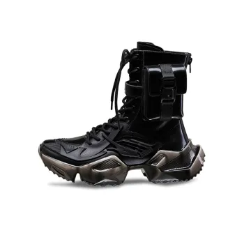 OGR Mecha Jelly Knight Boots Limit Collection Cushioning Wear Resistant High Top Chunky Sneakers Unisex Black