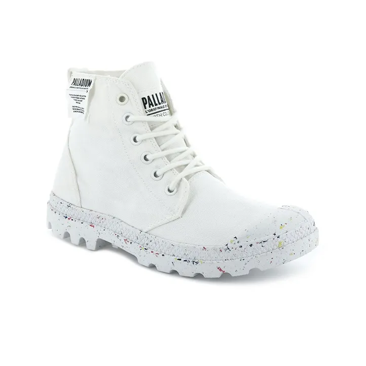 Palladium Pampa Hi Organic Anti-Slip And Wear-Resistant Breathable High-Top Canvas Shoes Women's White-2