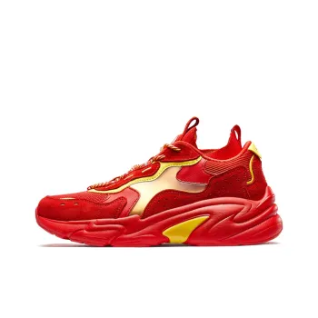 XTEP Chunky Sneakers Men Low Top Red