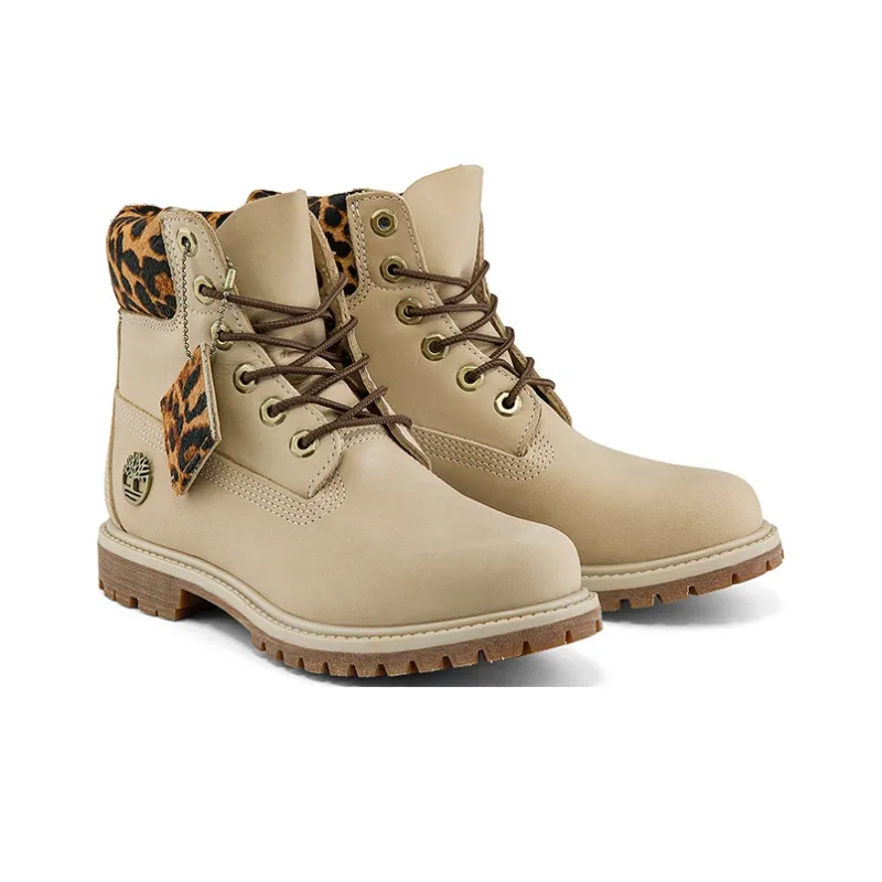 Timberland 6 Inch Safari Cheetah Waterproof Boot 'Ivory Nubuck' Women's-3