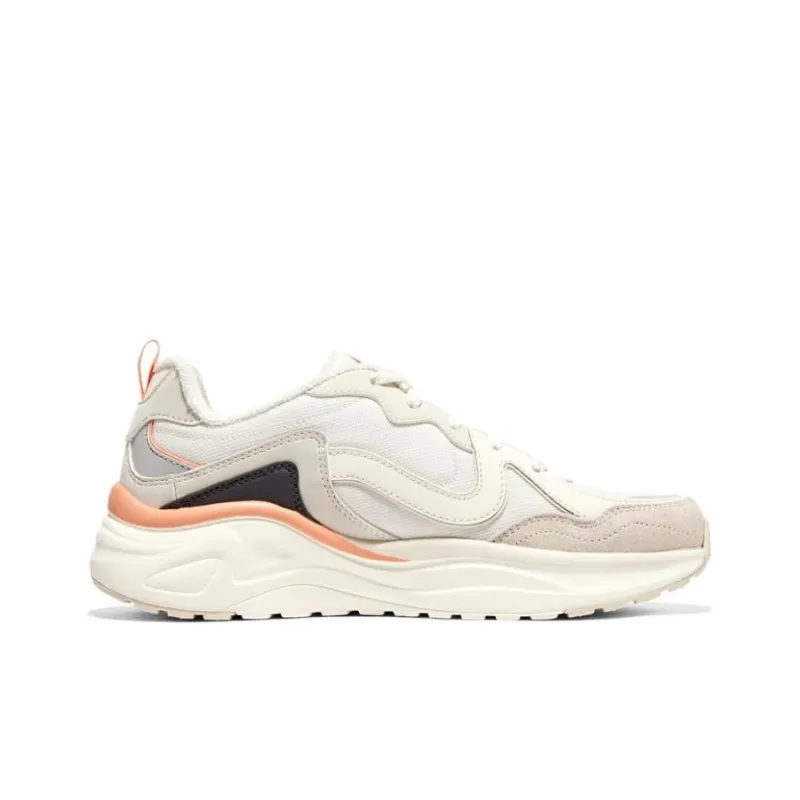 Skechers Dlites Wave Shoes 'White Black Orange' Women's-1