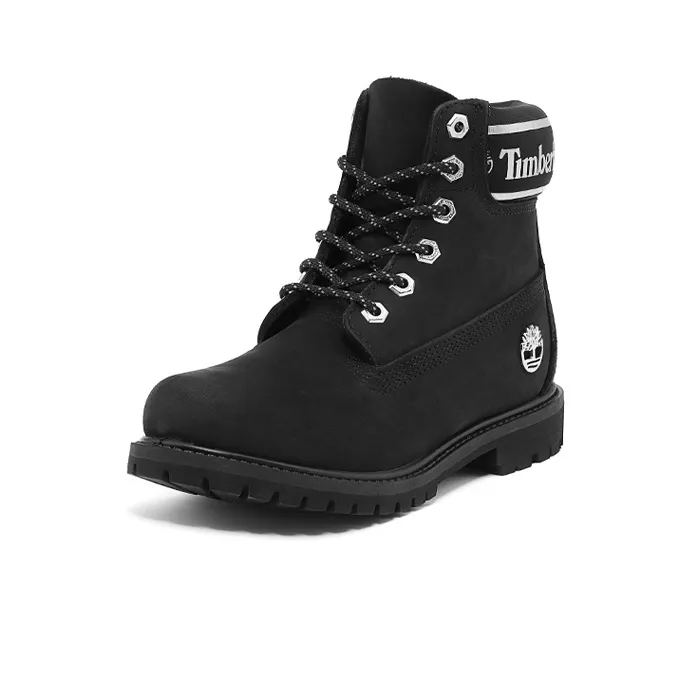 Timberland 6 Inch Premium Waterproof Boots 'Black Nubuck Logo' Women's-2