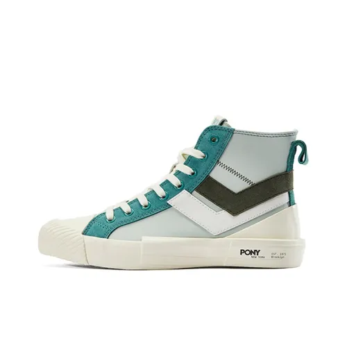 PONY Shooter Anti-Slip And Wear-Resistant Breathable Cushioning High-Top Canvas Shoes Women's Light Green