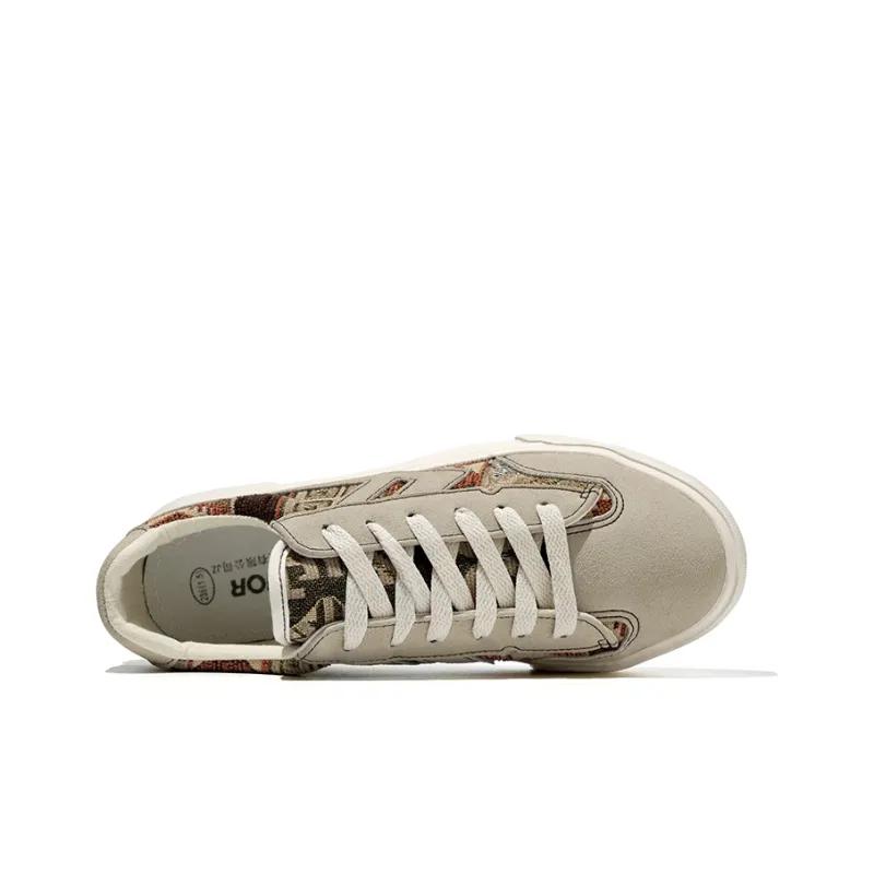 Warrior Sky Power Chinoiserie Collection Chinese Fashion Trend Embroidery Low Top Canvas Shoes Unisex Coffee-2