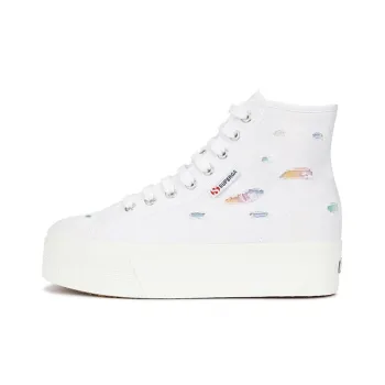 SUPERGA Slip-Resistant Breathable High-Top Canvas Shoes Women's White