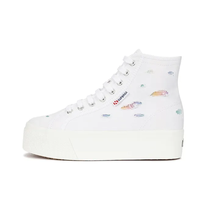 SUPERGA Slip-Resistant Breathable High-Top Canvas Shoes Women's White-0