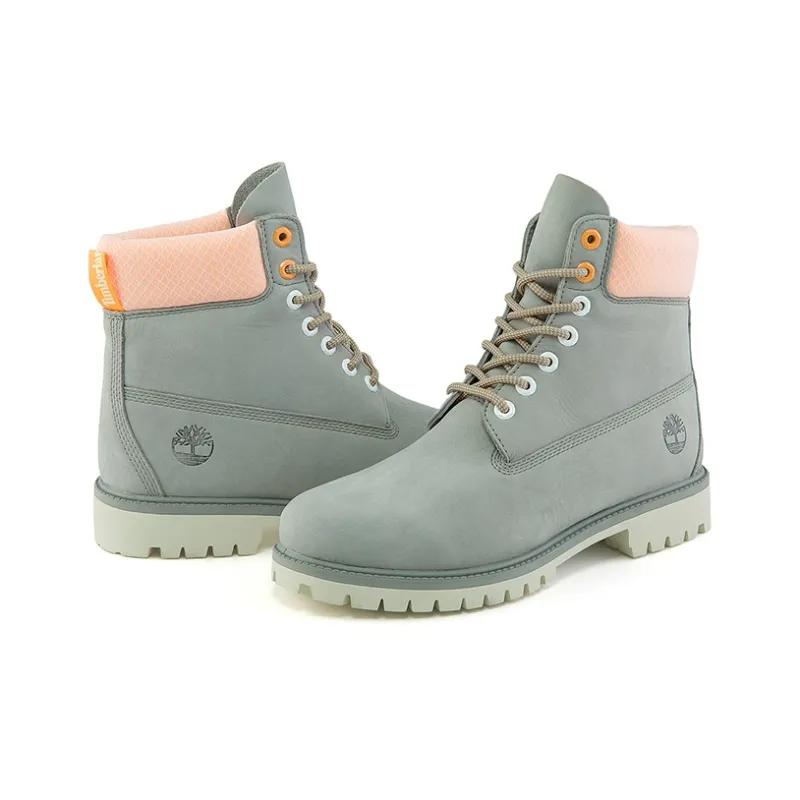 Timberland Hi Vis Heritage 6 Inch Waterproof Wide Fit Boot 'Grey'-4