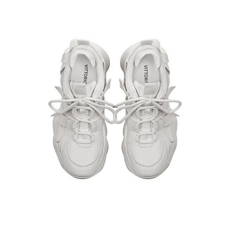 VITTORIO VENTURA Abrasion Resistant Low Top Chunky Sneakers 6cm Women's Light Gray-2
