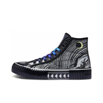 Kappa Anti Slip Wear Resistant High Top Canvas Shoes Unisex Black