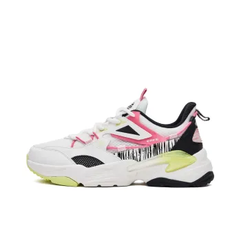 Erke Square Liter Durable Breathable Low Top Chunky Sneakers Women's White Black