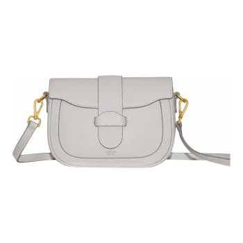 CAVANA Calfskin Saddle Bag Shoulder Bag Crossbody Bag Women's Pearl Gray