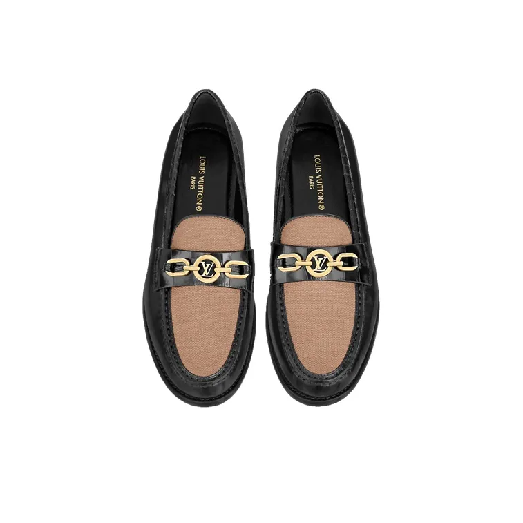 LOUIS VUITTON Lv Chess Loafers 'Black Brown' Women's-4
