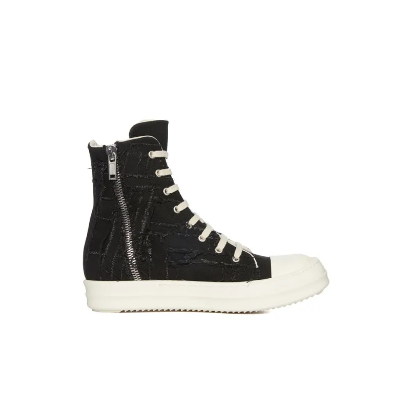 Rick Owens DRKSHDW Abrasion Resistant High Top Skateboard Shoes Men's Black-1