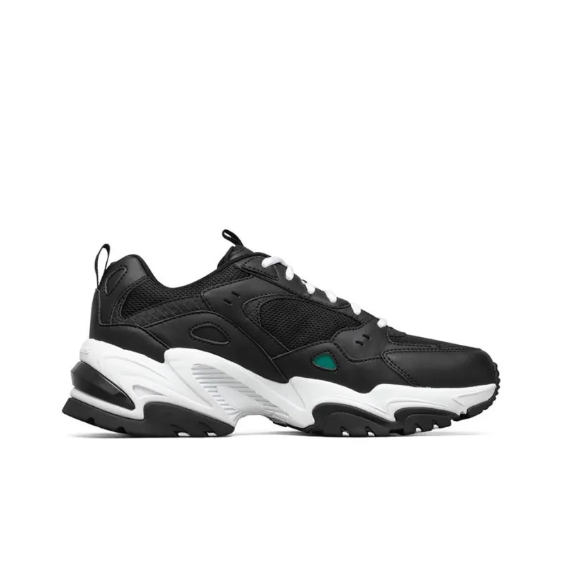 Skechers Stamina V2 Low Top Running Shoes Black/Green/White-1