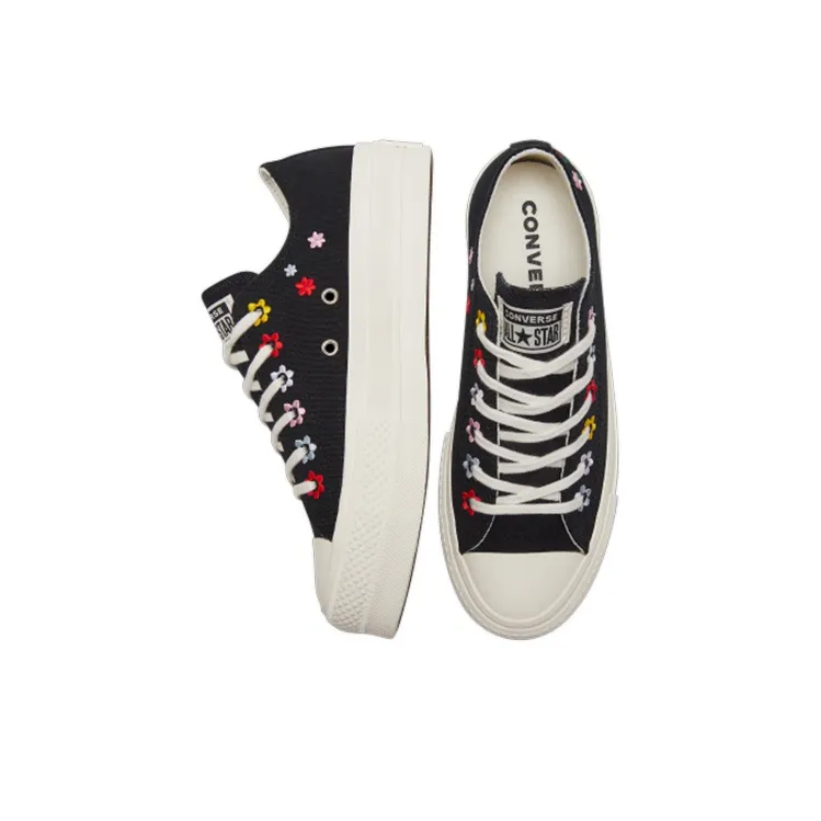 Converse Women's Chuck Taylor All Star Lift Platform Low 'Floral Embroidery' Women's-3