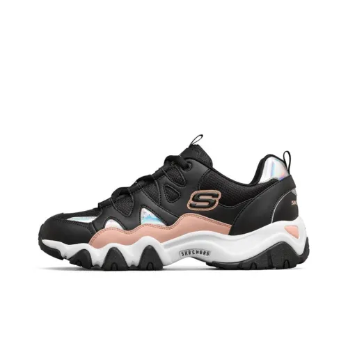 Skechers D'lites 2.0 Low top Running Shoes Black/White/Pink Women's