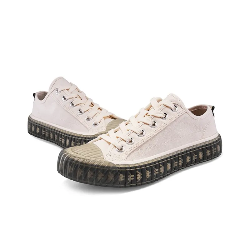 Kappa Anti Slip Wear Resistant Low Top Canvas Shoes Unisex Ecru-3