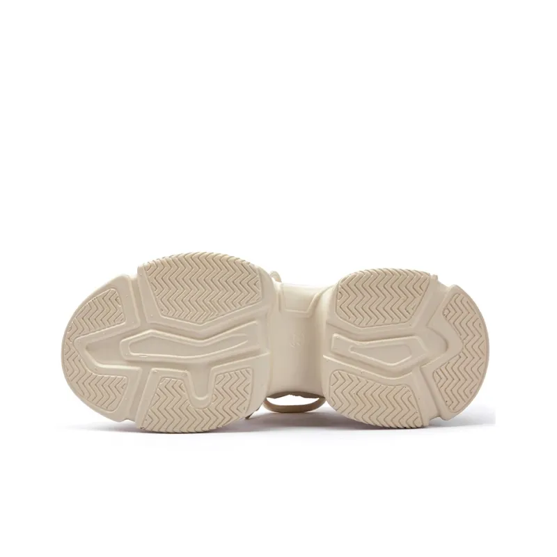 PACO GIL Chunky Sneakers Women's Low Top Beige Apricot-5