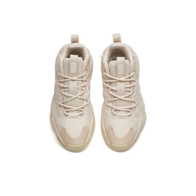 Anta Bastard Cushioned Slip-Resistant Mid-Top Chunky Sneakers Women's Muddy Sandy Gray-3