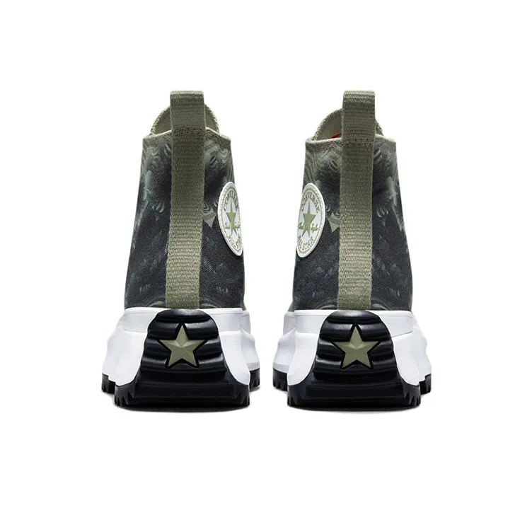 Converse Run Star Hike Platform Wear Resistant High Top Canvas Shoes Unisex Green-4