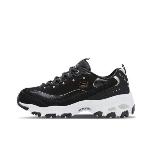 Skechers D'Lites Non slip Lightweight Low Top Chunky Sneakers Women's Black