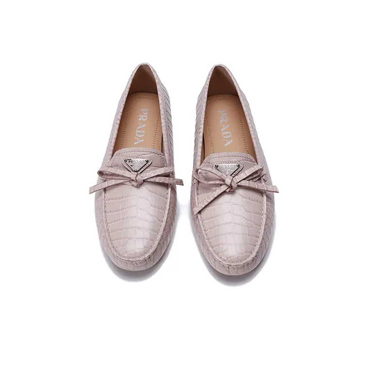 PRADA Saffiano Leather Driving Loafers 'Pink' Women's-3