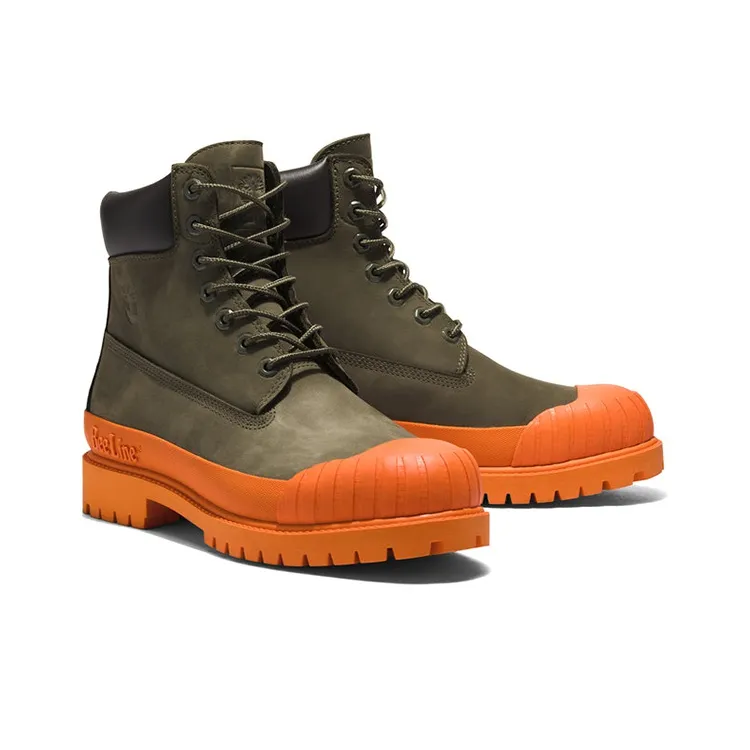 Timberland Bee Line X 6 Inch Premium Ruuber Toe Boot 'Dark Green Orange'-2