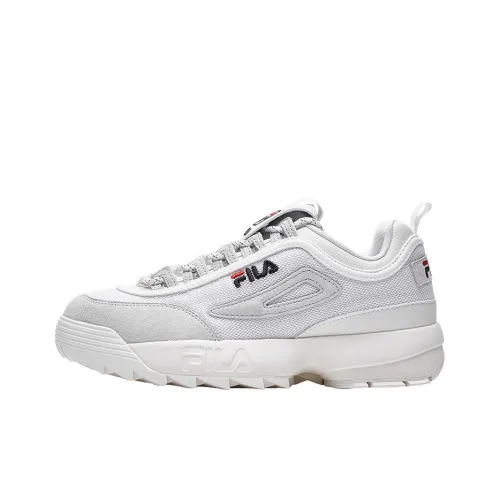 FILA FUSION Disruptor 2 Cushioning Anti Slip And Wear Resistant Low Top Chunky Sneakers Women's White