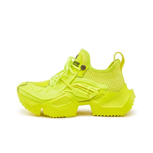 OGR Mecha Classic Chunky Sneakers Unisex Low-Top Neon Yellow