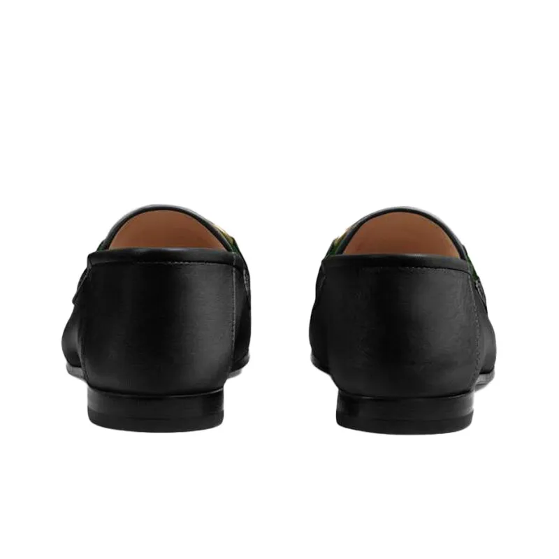 GUCCI Slip On Loafer With Web Black Leather-4