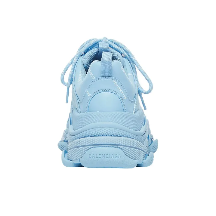 Balenciaga All Over Logo Triple S Blue Grey Women's-3