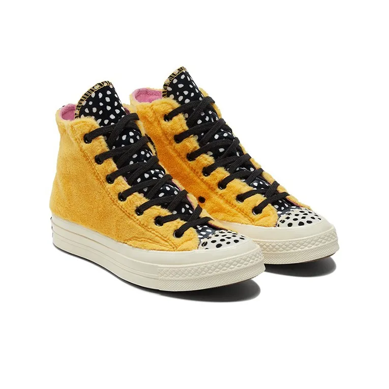 Converse Chuck Taylor All Star 70 Hi Fleece Citron Zest Polka Dot Women's-2