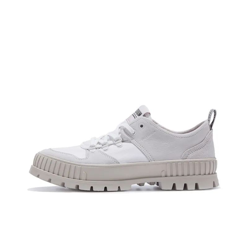 Palladium PallaShock LoHiker Anti Slip Wear Resistant Low Top Canvas Shoes Unisex Starry White-0